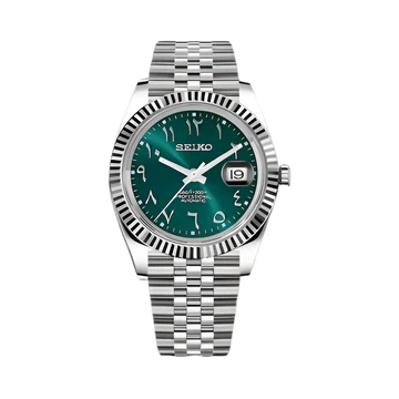 Seiko Mod Datejust Arabic green