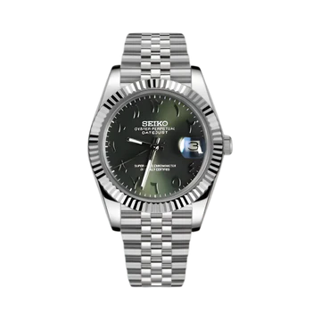 Seiko Mod Datejust Arabic Verde oliva