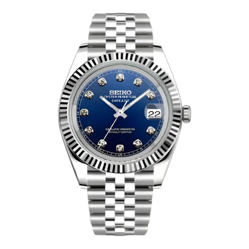 Seiko Mod Datejust Blue Diamonds Dial