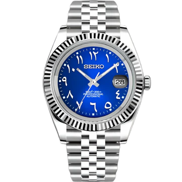 Seiko Mod Datejust Arabic Blue