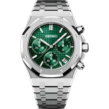 Seiko Mod Royal Oak Cronógrafo verde