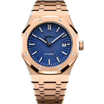 Seiko Mod Royal Oak oro rosa y azul marino