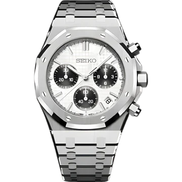 Seiko Mod Royal Oak Panda Cronógrafo