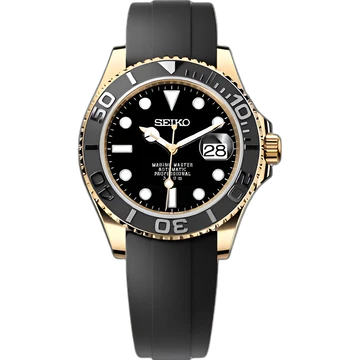 Seiko Mod Yacht Master Oro y negro