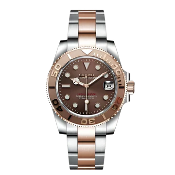 Seiko Mod Yacht Master Oro rosa y marrón